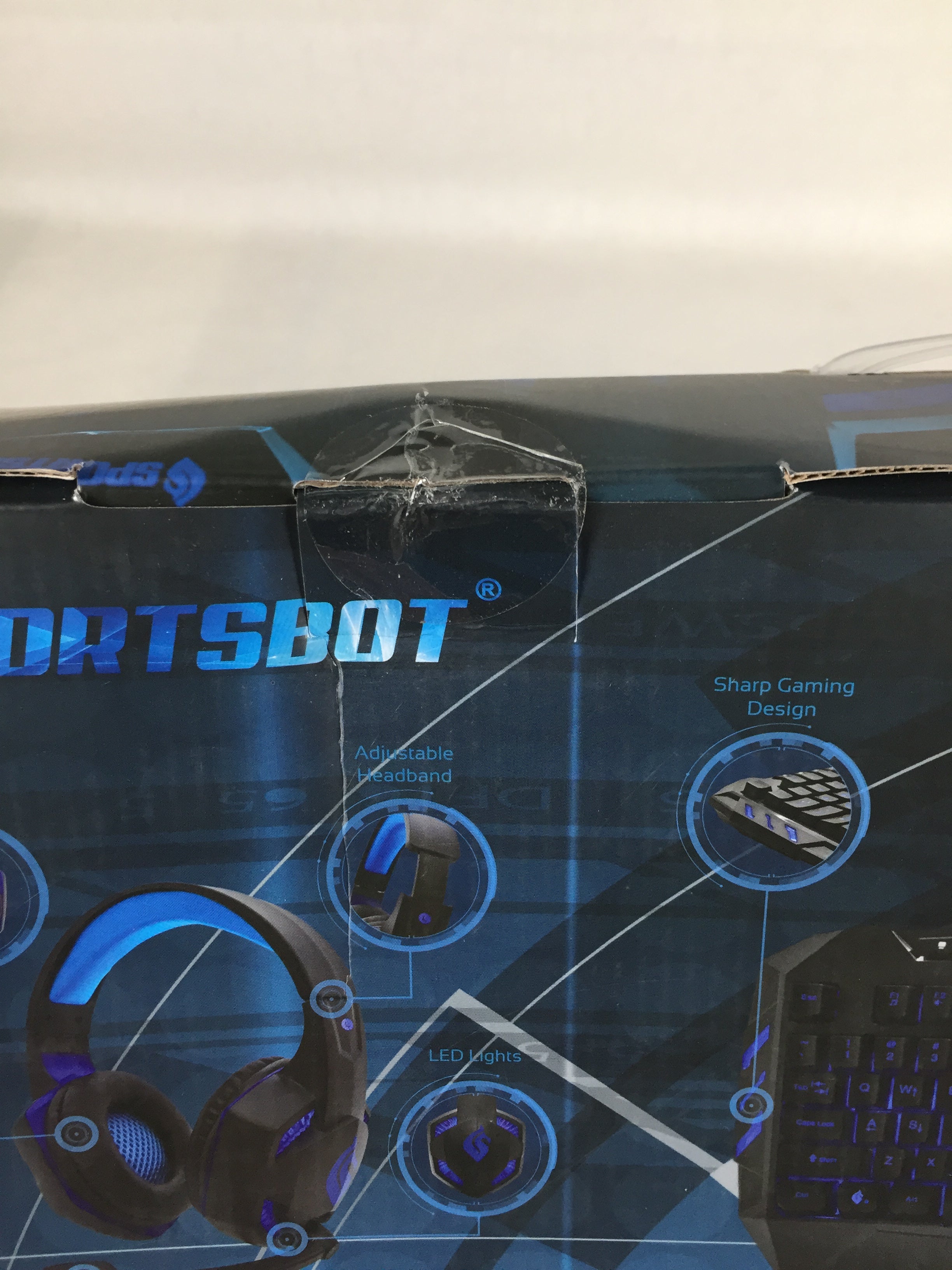 SportsBot SS301 Blue LED Gaming Keyboard, Mouse and Over-Ear Headset (6921909764279)